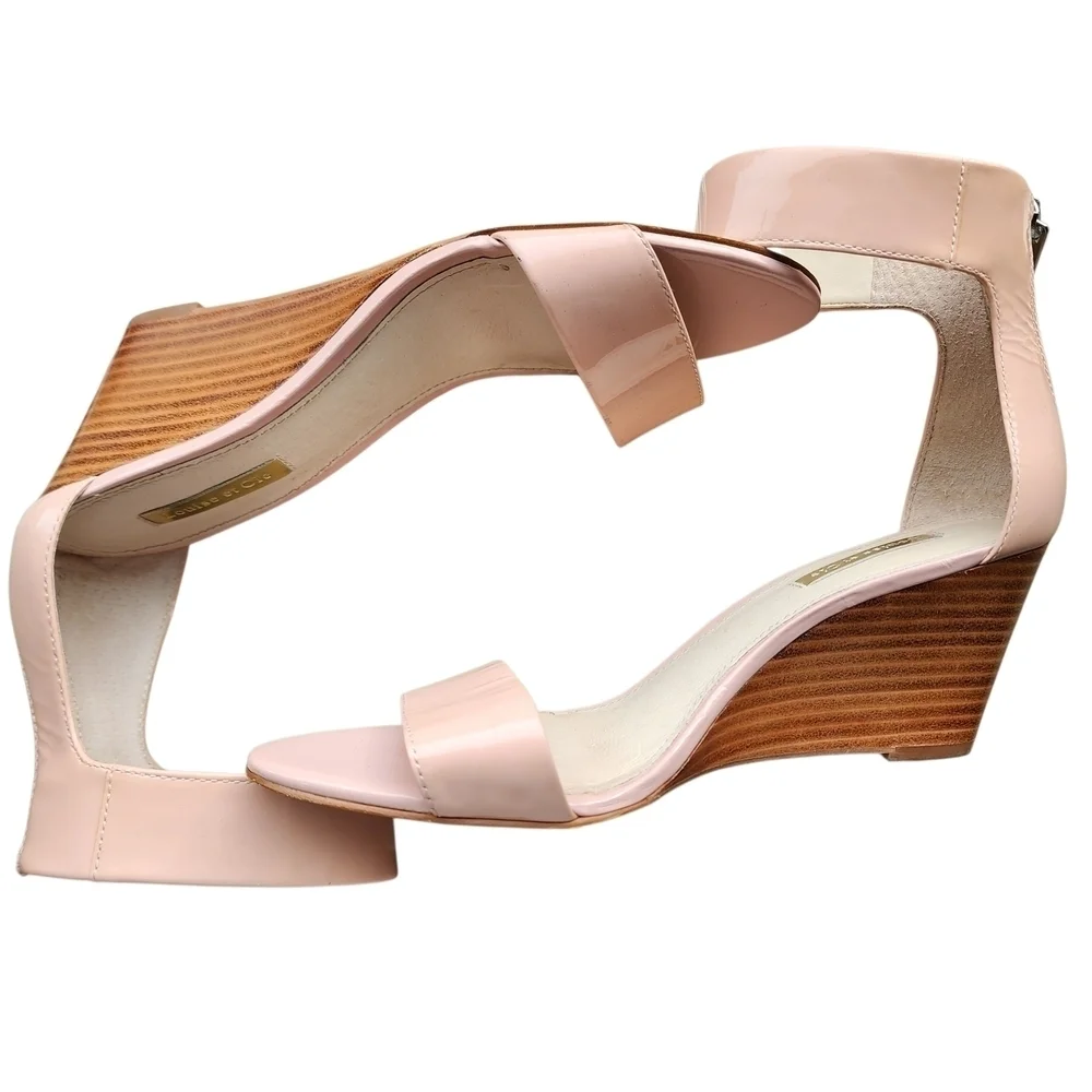Louise et Cie Pink Patent Leather Wedge Sandal – Size 8